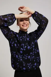 Marisse Black Floral Pattern Shirt
