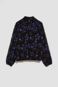 Marisse Black Floral Pattern Shirt