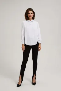 Marisse White Shirt With Decorative Buttons On The Neckline And Sleeves