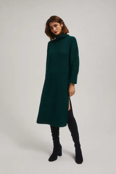 Marisse Emerald Turtleneck Sweater Dress