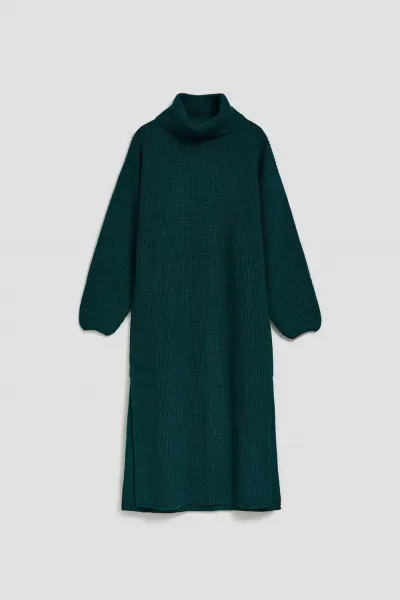 Marisse Emerald Turtleneck Sweater Dress
