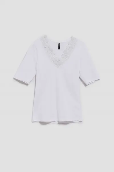 Marisse Women's T-Shirt L-Ts-4084 White