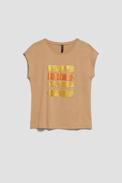 Marisse Women's T-Shirt L-Ts-4038 D.Beige