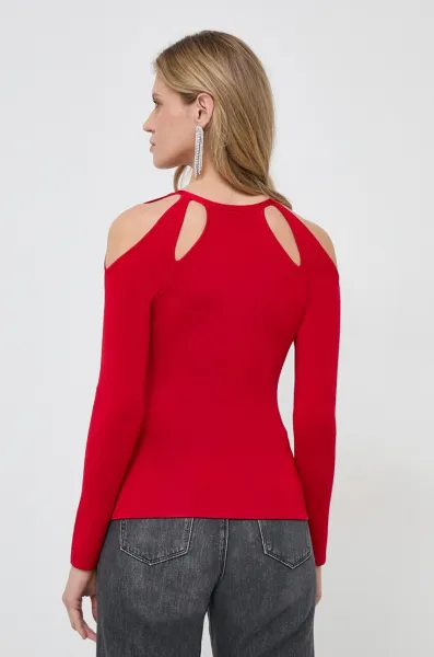 Sveter Karl Lagerfeld Cut Out Knit Sweater Chili Pepper