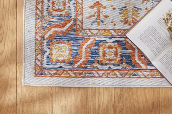 Šnúrkový obojstranný koberec ECHO FLORAL Ivory