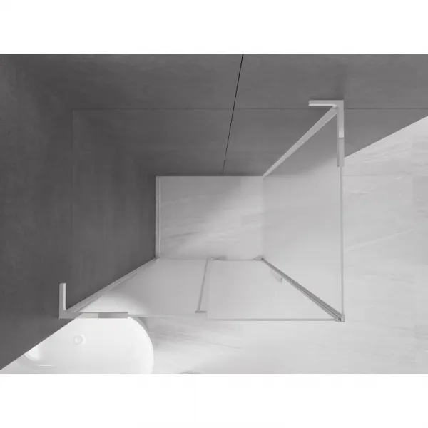 MEXEN/S - Velar L sprchovací kút, posuvné dvere 100 x 75, dekor, chróm 871-100-075-33-01