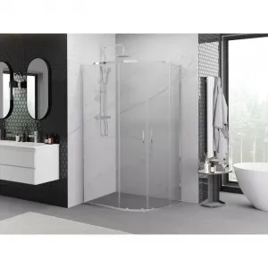 MEXEN/S - Exo štvrťkruhový asymetrický posuvný sprchovací kút 100 x 80, transparent, chróm 8132-100-080-01-00