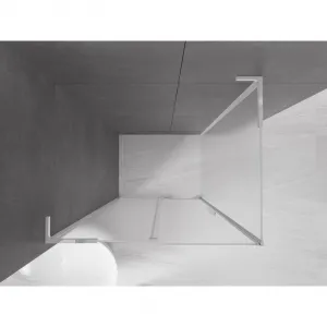 MEXEN/S - Velar L sprchovací kút, posuvné dvere 100 x 80, dekor, chróm 871-100-080-33-01
