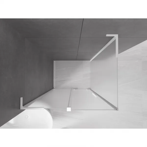 MEXEN/S - Velar L sprchovací kút, posuvné dvere 100 x 80, dekor, biela 871-100-080-33-20