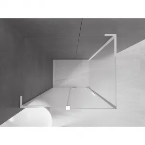 MEXEN/S - Velar L sprchovací kút, posuvné dvere 100 x 80, dekor, biela 871-100-080-33-20