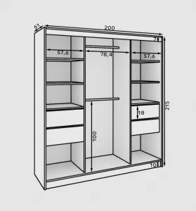 ArtAdrk Šatníková skriňa TOLA | dub sonoma 200 cm