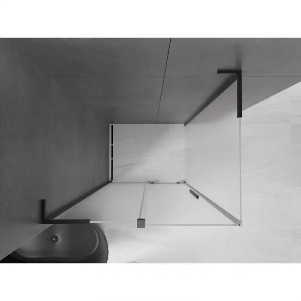 MEXEN/S - Velar L sprchovací kút, posuvné dvere 100 x 70, dekor, čierna 871-100-070-33-70