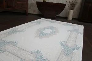 Dywany Lusczow Kusový koberec AKRYLOVÝ MIRADA 5417 modrý (Mavi) Fringe, veľkosť 100x300