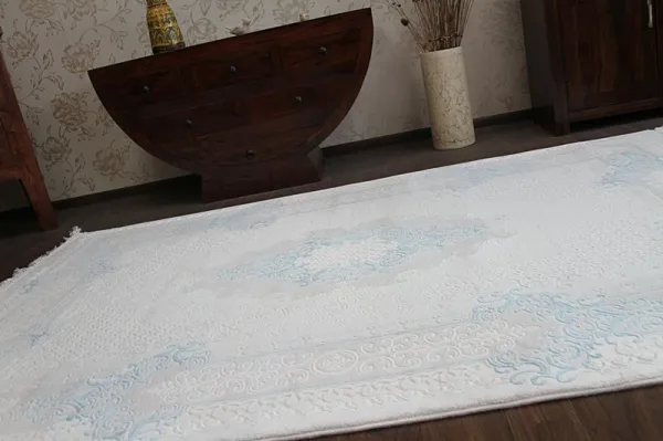 Dywany Lusczow Kusový koberec AKRYLOVÝ MIRADA 5417 modrý (Mavi) Fringe, veľkosť 100x300