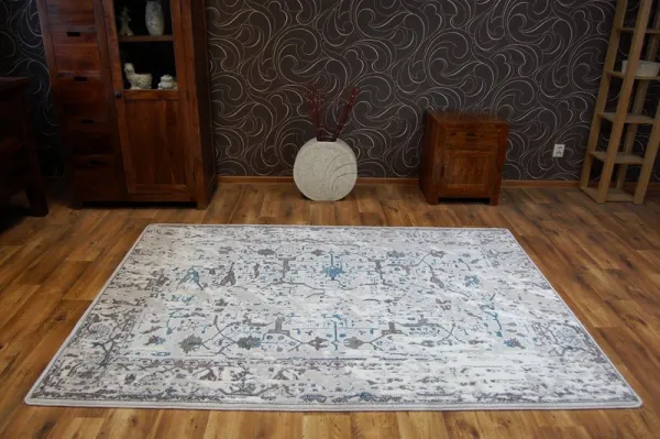 Dywany Lusczow Kusový koberec AKRYLOVÝ TALAS 0309 biely/modrý, veľkosť 80x150