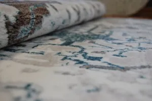 Dywany Lusczow Kusový koberec AKRYLOVÝ TALAS 0309 biely/modrý, veľkosť 80x150
