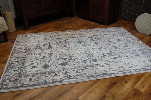 Dywany Lusczow Kusový koberec AKRYLOVÝ TALAS 0309 biely/modrý, veľkosť 80x150