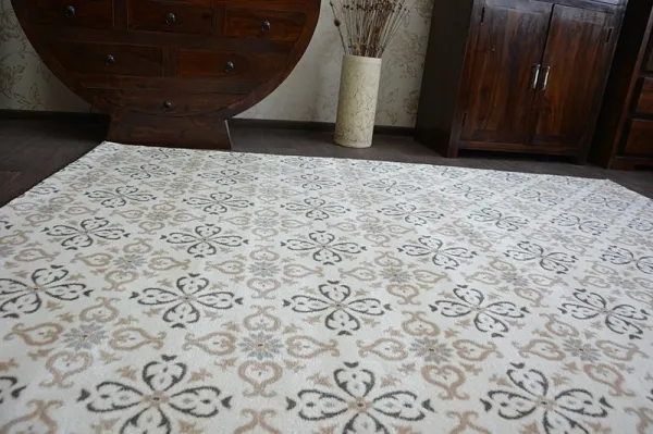 Dywany Lusczow Kusový koberec ARGENT - W4949 kvety, krémový, veľkosť 160x220
