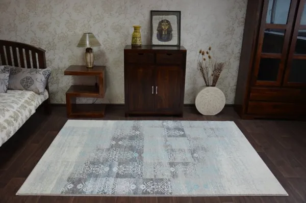Dywany Lusczow Kusový koberec AKRYLOVÝ PATARA 0146 L.Sand/Tyrkysový, veľkosť 80x150