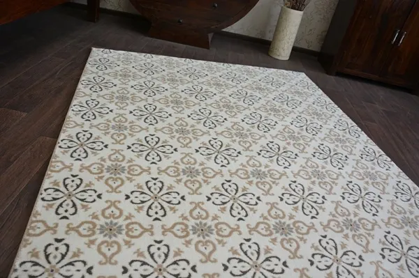 Dywany Lusczow Kusový koberec ARGENT - W4949 kvety, krémový, veľkosť 160x220