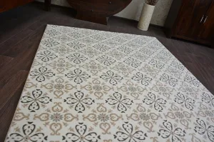 Dywany Lusczow Kusový koberec ARGENT - W4949 kvety, krémový, veľkosť 160x220