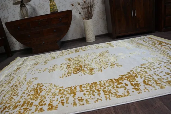 Dywany Lusczow Kusový koberec MANYAS Fegy krémovo-zlatý, veľkosť 80x300
