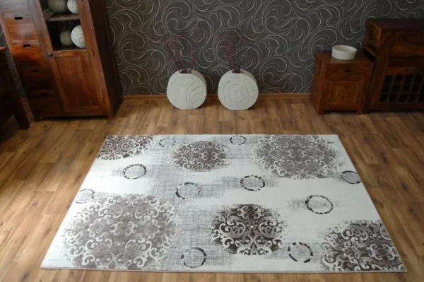 Dywany Lusczow Kusový koberec FLORYA Dyla krémovo-béžový, veľkosť 80x150