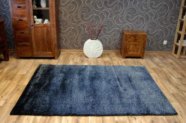 Dywany Lusczow Kusový koberec SHAGGY VERONA LEE čierny / strieborný, veľkosť 80x150