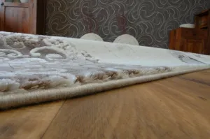 Dywany Lusczow Kusový koberec FLORYA Dyla krémovo-béžový, veľkosť 80x150
