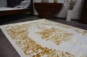 Dywany Lusczow Kusový koberec MANYAS Fegy krémovo-zlatý, veľkosť 80x300