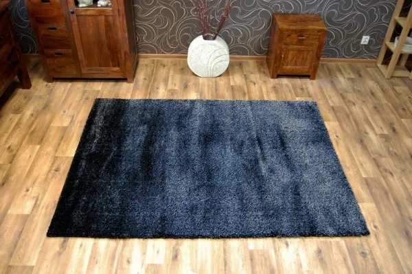 Dywany Lusczow Kusový koberec SHAGGY VERONA LEE čierny / strieborný, veľkosť 80x150