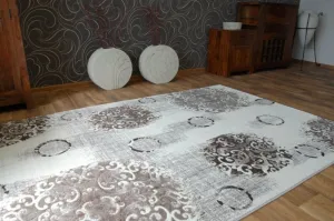 Dywany Lusczow Kusový koberec FLORYA Dyla krémovo-béžový, veľkosť 80x150