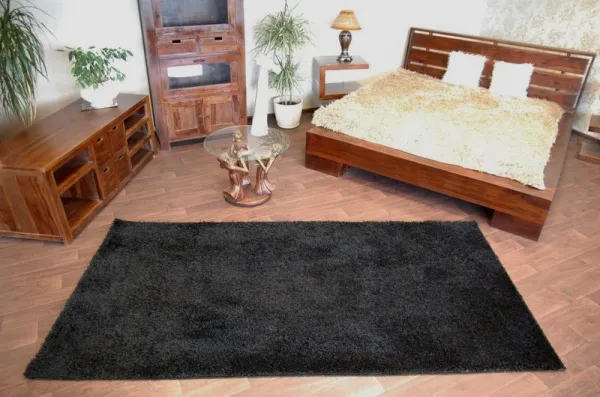 Dywany Lusczow Kusový koberec SHAGGY Izebelie 5cm čierny, veľkosť 60x100