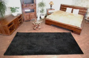 Dywany Lusczow Kusový koberec SHAGGY Izebelie 5cm čierny, veľkosť 60x100