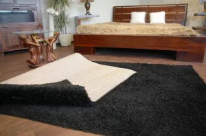 Dywany Lusczow Kusový koberec SHAGGY Izebelie 5cm čierny, veľkosť 60x100