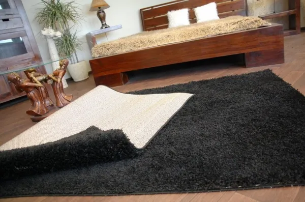 Dywany Lusczow Kusový koberec SHAGGY Izebelie 5cm čierny, veľkosť 60x100