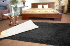 Dywany Lusczow Kusový koberec SHAGGY Izebelie 5cm čierny, veľkosť 60x100
