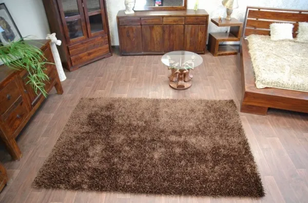 Dywany Lusczow Kusový koberec SHAGGY LILOU hnedý, veľkosť 130x190