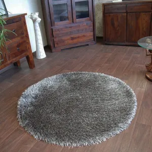 Dywany Lusczow Okrúhly koberec LOVE SHAGGY taupe, veľkosť kruh 120