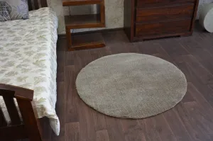 Dywany Lusczow Okrúhly koberec SHAGGY MICRO tmavo béžový, veľkosť kruh 100