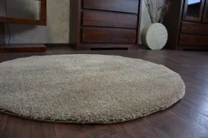 Dywany Lusczow Okrúhly koberec SHAGGY MICRO tmavo béžový, veľkosť kruh 100