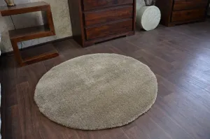 Dywany Lusczow Okrúhly koberec SHAGGY MICRO tmavo béžový, veľkosť kruh 100