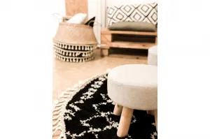 Dywany Lusczow Okrúhly Shaggy koberec BERBER ETHNIC G3802 čierny, veľkosť kruh 160