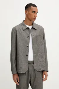 Vlnené sako BARENA VENEZIA Overshirt Visal hnedá farba, OSU5300.501