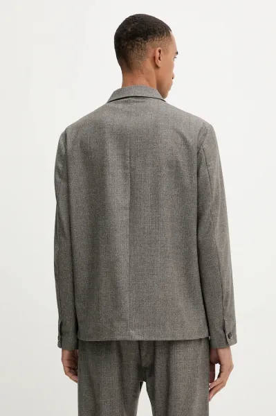 Vlnené sako BARENA VENEZIA Overshirt Visal hnedá farba, OSU5300.501