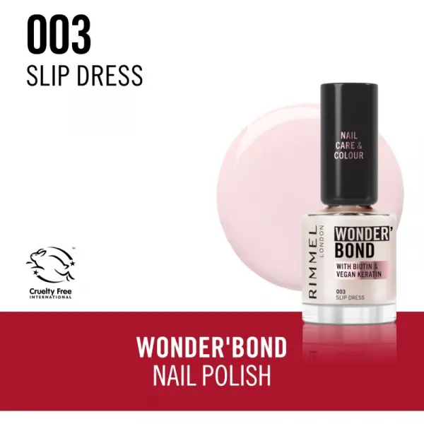 Rimmel Wonder'Bond lak na nechty odtieň 003 Slip Dress 12 ml