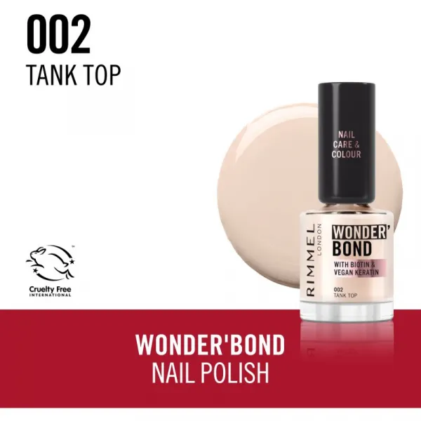 Rimmel Wonder'Bond lak na nechty odtieň 002 Tank Top 12 ml