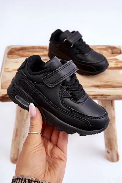 Boto Detské kožené športové topánky na platforme Black Lori