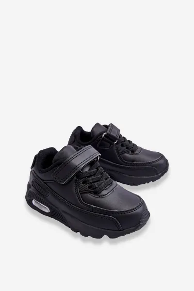 Boto Detské kožené športové topánky na platforme Black Lori