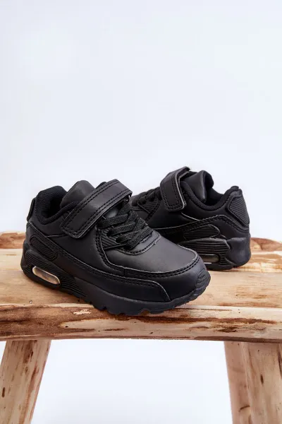 Boto Detské kožené športové topánky na platforme Black Lori